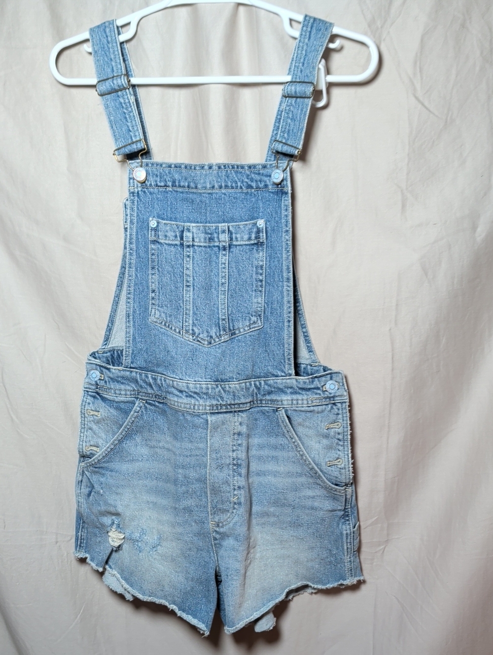Pilcro Light Blue Denim Short Overalls Beach Vacation Weekend Wear